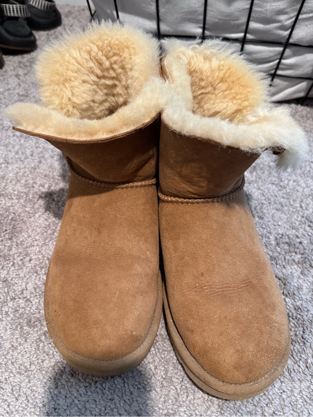 UGG Chestnut Shearling Short Suede Slippers
